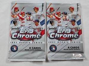lot 333 image: Lot of 2 Unopened Packs of 2021 Topps Chrome Update Series Baseball