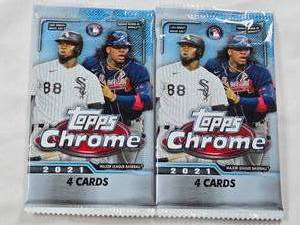 lot 340 image: Lot of 2 Unopened Packs of 2021 Topps Chrome Baseball