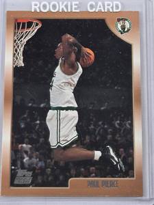 lot 349 image: Paul Pierce Rookie 1999 Topps #135 - Boston Celtics Basketball Card