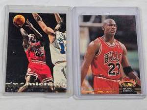 lot 358 image: Lot of 2 Michael Jordan Stadium Club Cards with Members Choice