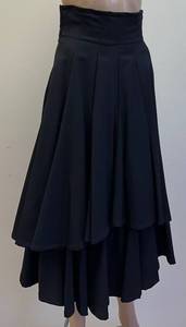 lot 3 image: Matsuda Wool Layered Black Skirt, Size 25 Waist, 32 Inch Length