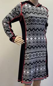 lot 5 image: Krimson Klover Hooded Knit Dress with Pattern and Zipper Pockets