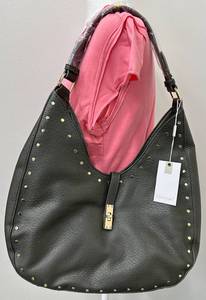 lot 13B image: Moda Luxe Olivia Hobo Handbag in Forest with Studded Details