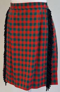 lot 33 image: Vintage Yves Saint Laurent Rive Gauche Plaid Wool Skirt - Size 38