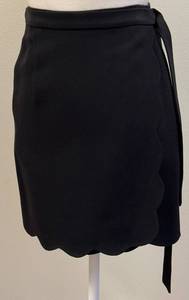 lot 43 image: Moschino Cheap and Chic Black Scallop Hem Wrap Skirt Size 10