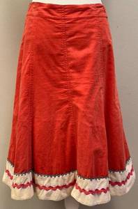 lot 45 image: Oilily Womens OrangeRed Cotton Skirt Size 36 with Decorative Trim