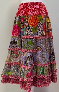 lot 49 image: Oilily Limited Edition Patchwork Maxi Skirt, Size 38, Approx. 29 Inch Waist