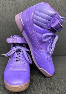 lot 49B image: Fila High Top Purple Sneakers Size 9.5