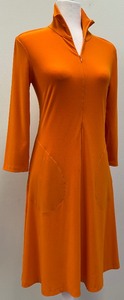 lot 15 image: Norma Kamali Everlast Orange Zip Collar Dress, Size M