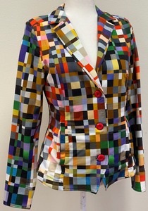 lot 17 image: Aventures des Toiles - Art de Porter -  Multicolor Plaid Blazer, Size 40