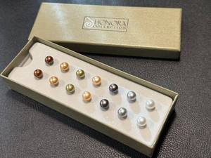 lot 23NP image: Honora Collection Set of 7 Sterling Silver Pearl Stud Earrings