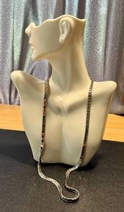 lot 34RG image: Monet Silver-Tone 24-Inch Square Link Chain Necklace