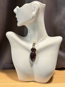 lot 36MA image: Sterling Silver and Amethyst Pendant, 2.25 Inch