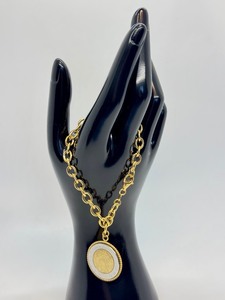 lot 21AC image: Italian Coin Charm Bracelet in Sterling Silver