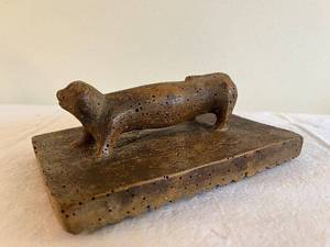 lot 20 image: Antique Wooden Mold with Animal Figure - Folk Art Decor