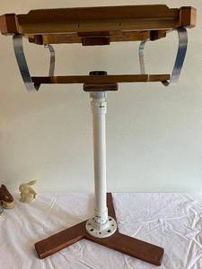 lot 22 image: Adjustable Rug Hooking Stand with Sturdy Wooden Base