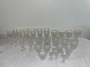 lot 26 image: Waterford Elegant Set of Vintage Cut Glassware - Approx 30 Pieces Assorted