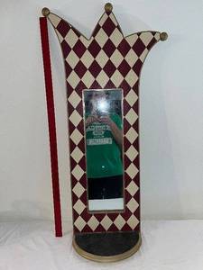 lot 28 image: Unique Jester Hat Standing Mirror with Harlequin Pattern