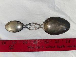 lot 141 image: Vintage Sterling Silver Double-Sided Folding Spoon