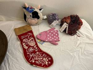 lot 149 image: Christmas Stocking, Plush Toys, Malabrigo Yarn Set