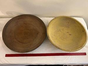 lot 150 image: Pair of Large Vintage Wooden Bowls