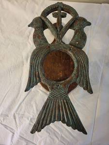 lot 31 image: Antique Double-Headed Eagle Wall Hanging with Cross Motif