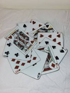 lot 44 image: Playing Cards Design Porcelain Plate with Asian Marks