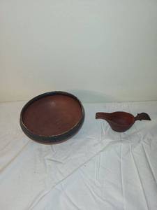 lot 53 image: Antique Pottery Bowl and Scandinavian Handled Cup Set