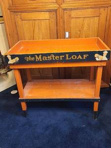 lot 210 image: Vintage The Master Loaf Bread Display Table
