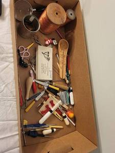 lot 214 image: Mixed Crafting Tools and Supplies Lot with LE-SURE BRAID Set