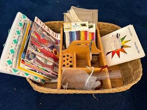 lot 179 image: Craft and Art Supply Set with Magazines and Wooden Organizer