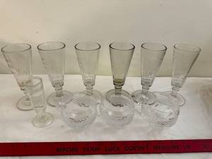 lot 217 image: Vintage Clarksville Cider Co. Glasses & Crystal Bowls Lot
