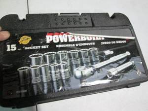 lot 10 image: 15pc Powerbuilt 12in metric socket...