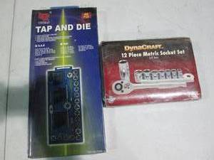 lot 57 image: 40pc heavy duty tap and die set plu...