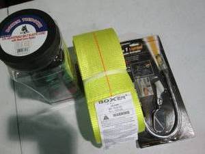 lot 120 image: 4in x 30ft heavy duty tow strap wit...