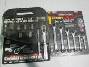 lot 129 image: Powerbuilt 14pc 38in metric socket set with Durabiilt 6pc SAE speedy ratchet action wrench set