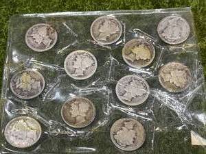 lot 27 image: Lot of 11 Mercury Dimes