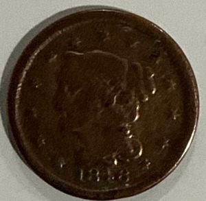 lot 34 image: 1846 Large Cent Penny