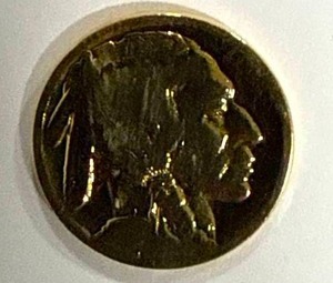 lot 35 image: 24kt Gold Plated Buffalo Nickel