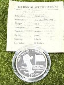 lot 38 image: Man in Space .999 Silver Coin