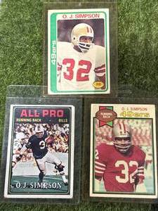 Lot of 3 Vintage OJ Simpson Cards