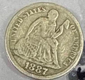 lot 48 image: 1887 Seated Liberty Dime