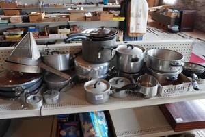 lot 79 image: Assorted Cook Ware - Pots and Pans, Sifter