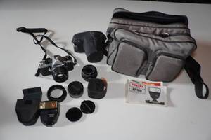 Vintage Pentax ME Super 35mm SLR Camera with Accessories