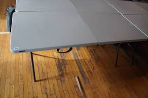 lot 27 image: Lifetime Folding Plastic Banquet Table