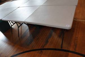 lot 28 image: Lifetime Folding Plastic Banquet Table