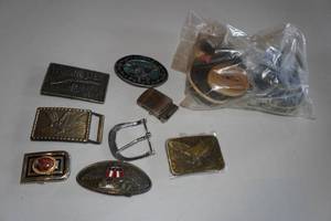 lot 171 image: Assorted Belt Buckles and Belts - Winchester