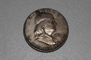 lot 1G image: 1961-D US Franklin Silver Half Dollar Coin