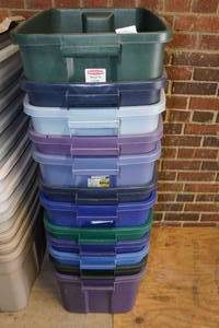 lot 244 image: Stack of Storage Totes