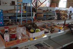 lot 194 image: Assorted Hardware and Cleaning - Rope, Brushes, Lantern Mantles, Flag Brackets